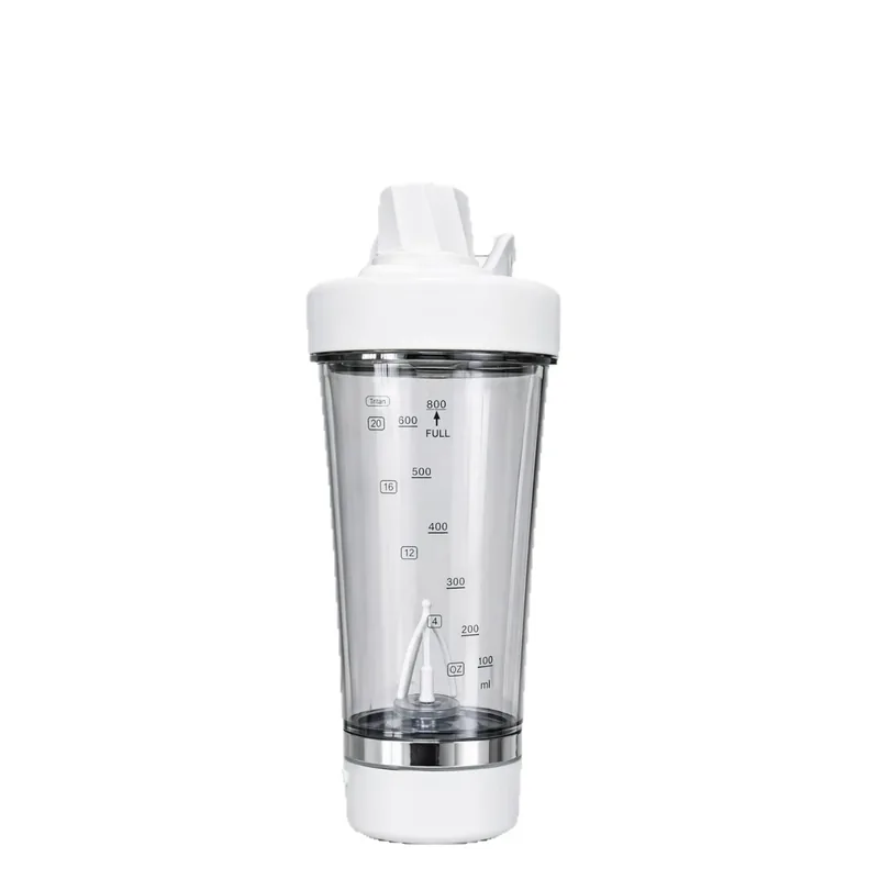 Cangkir VX100 warna Athens White dengan tutup dan dasar putih, badan Tritan transparan berlabel skala ml/oz, latar putih.