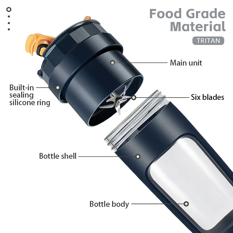 P2060R Frullatore portatile USB / bicchiere spremiagrumi, 600 ml 3