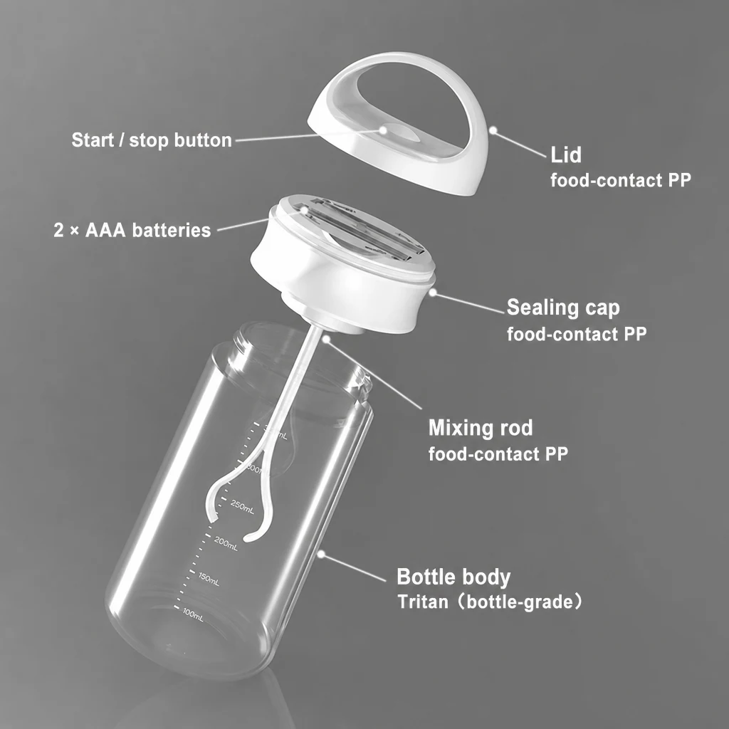 V6 زجاجة خلط كهربائية محمولة، 350 ml 2