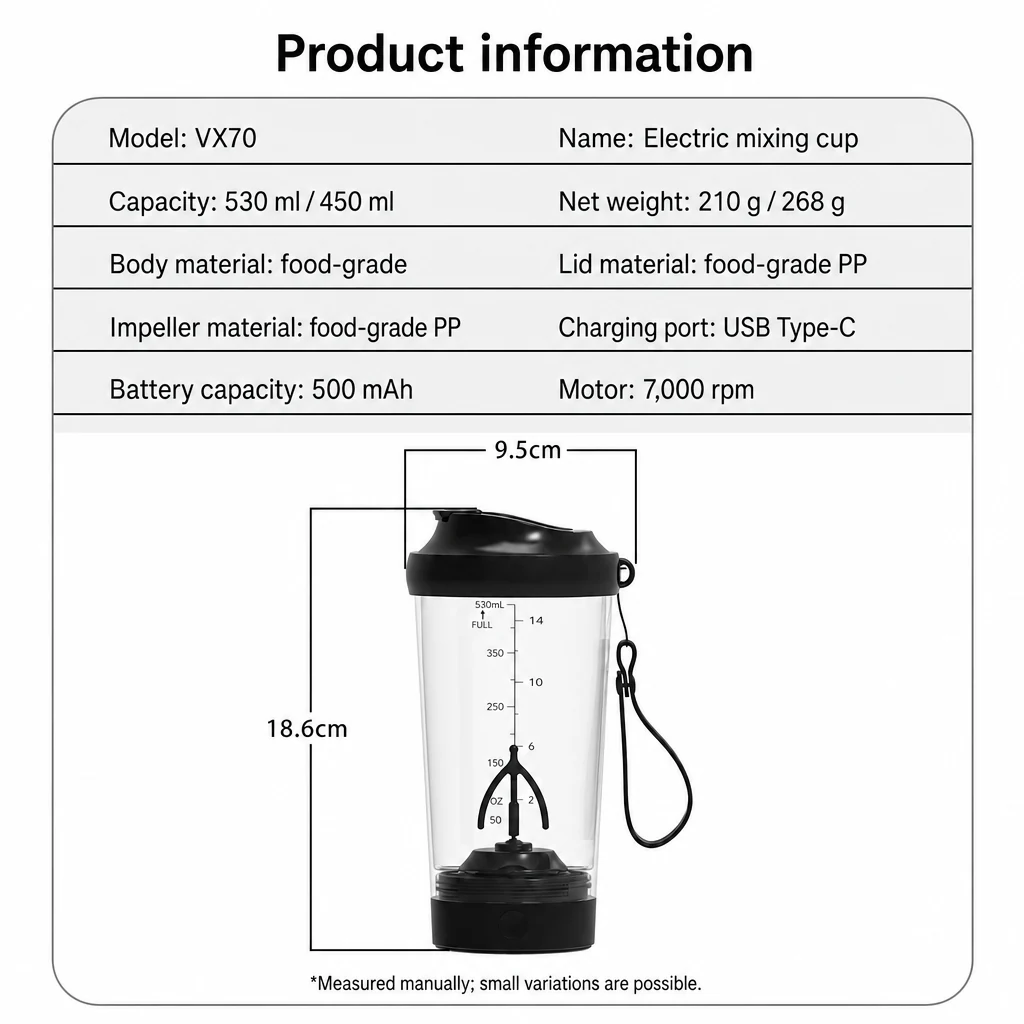 VX70 كوب خلط كهربائي، 530 ml 2