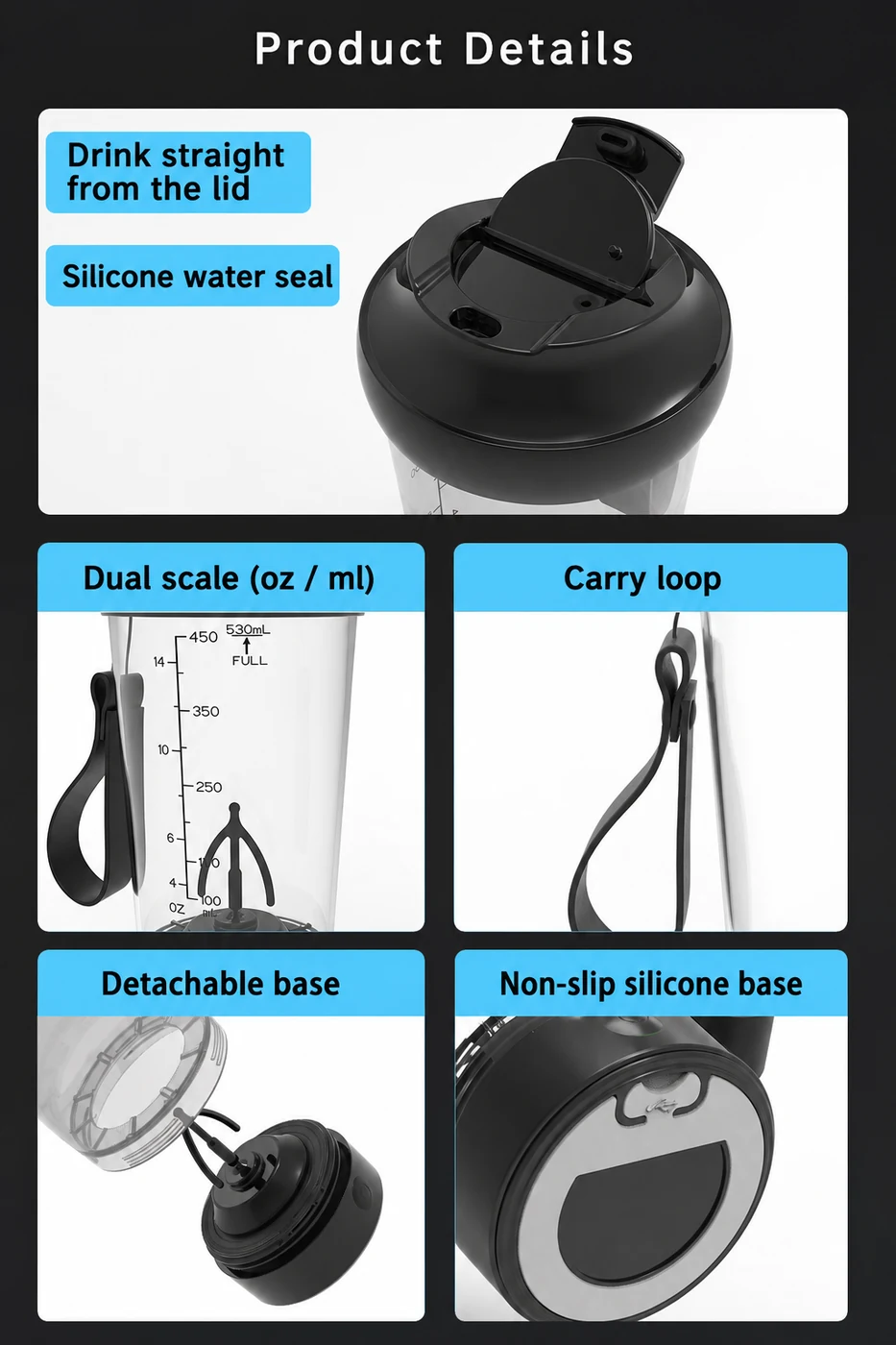 VX70 كوب خلط كهربائي، 530 ml 3