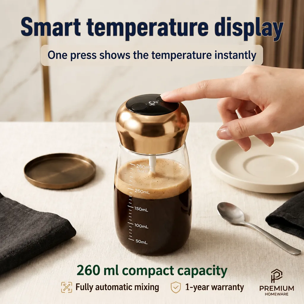 P3 Mini Electric Mixing Cup with Temperature Display, 200 / 260 ml